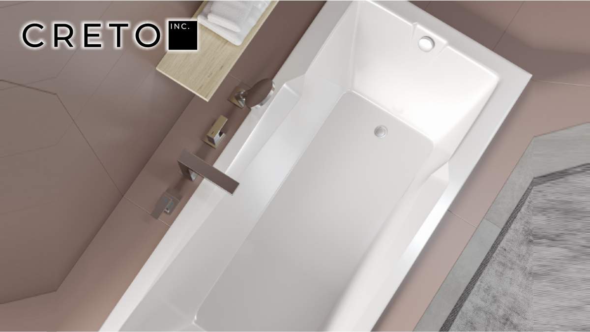 Новинки сантехники CRETO: стильная геометричная ванна в современном стиле